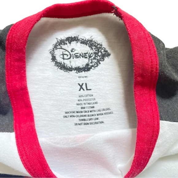 Disney long sleeve T-Shirt Top with buffalo plaid Mickey, red white gray Sz XL - Picture 7 of 9